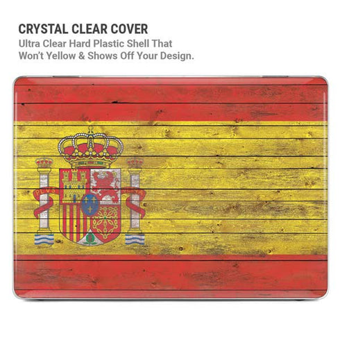 Spain Flag Dark Wood MacBook Pro 14in (2021-24) Case plus Skin